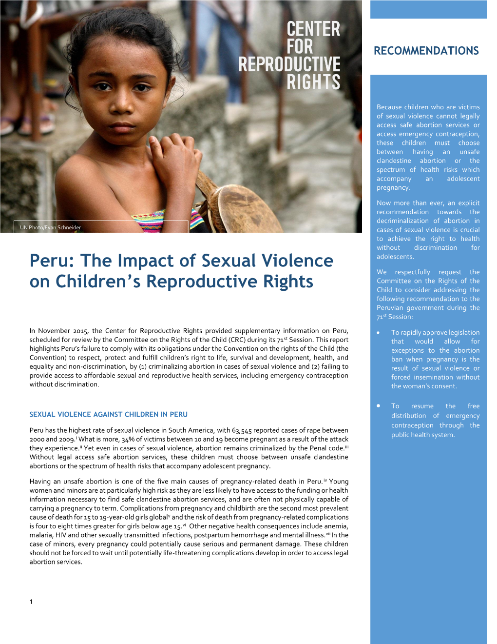 Peru: the Impact of Sexual Violence Adolescents