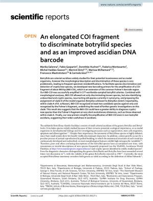 An Elongated COI Fragment to Discriminate Botryllid Species And