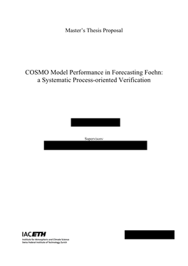 COSMO Model Performance in Forecasting Foehn: a Systematic Process-Oriented Verification