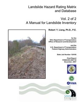 Manual for Landslide Inventory