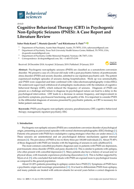 (CBT) in Psychogenic Non-Epileptic Seizures (PNES): a Case Report and Literature Review
