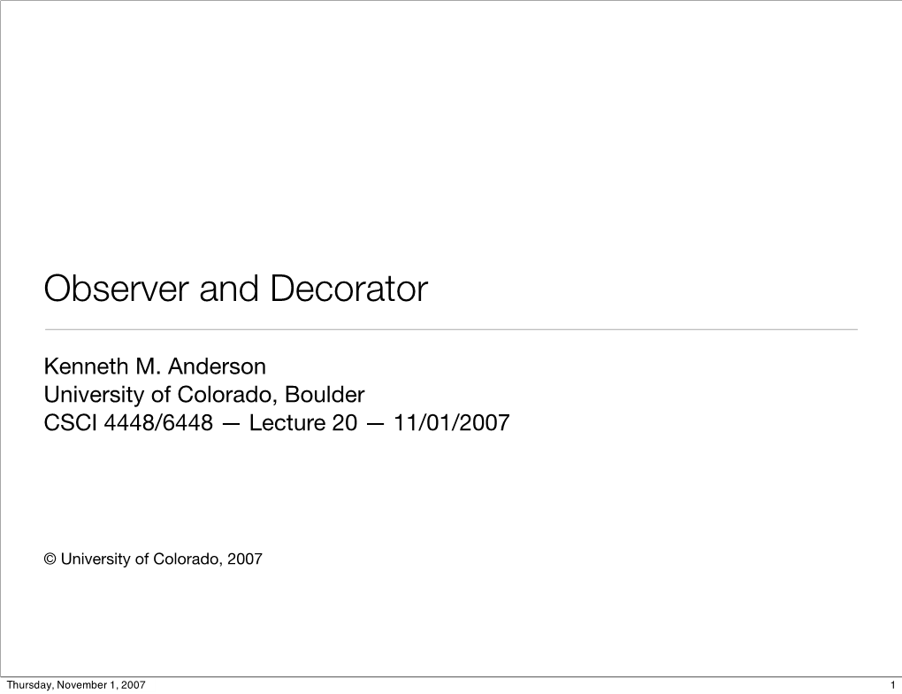 Observer and Decorator