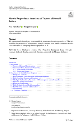 Monoid Properties As Invariants of Toposes of Monoid Actions