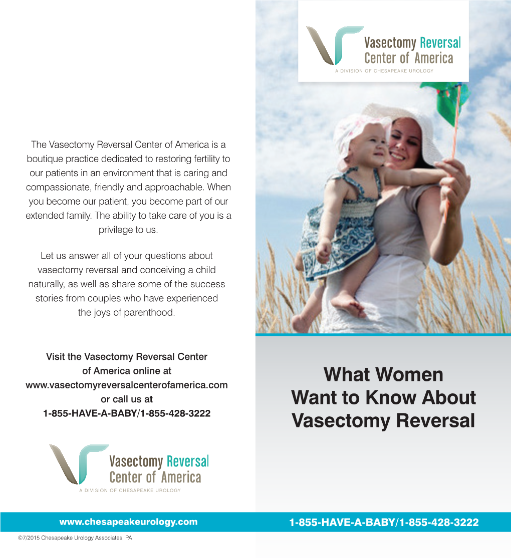 What Women Want to Know About Vasectomy Reversal