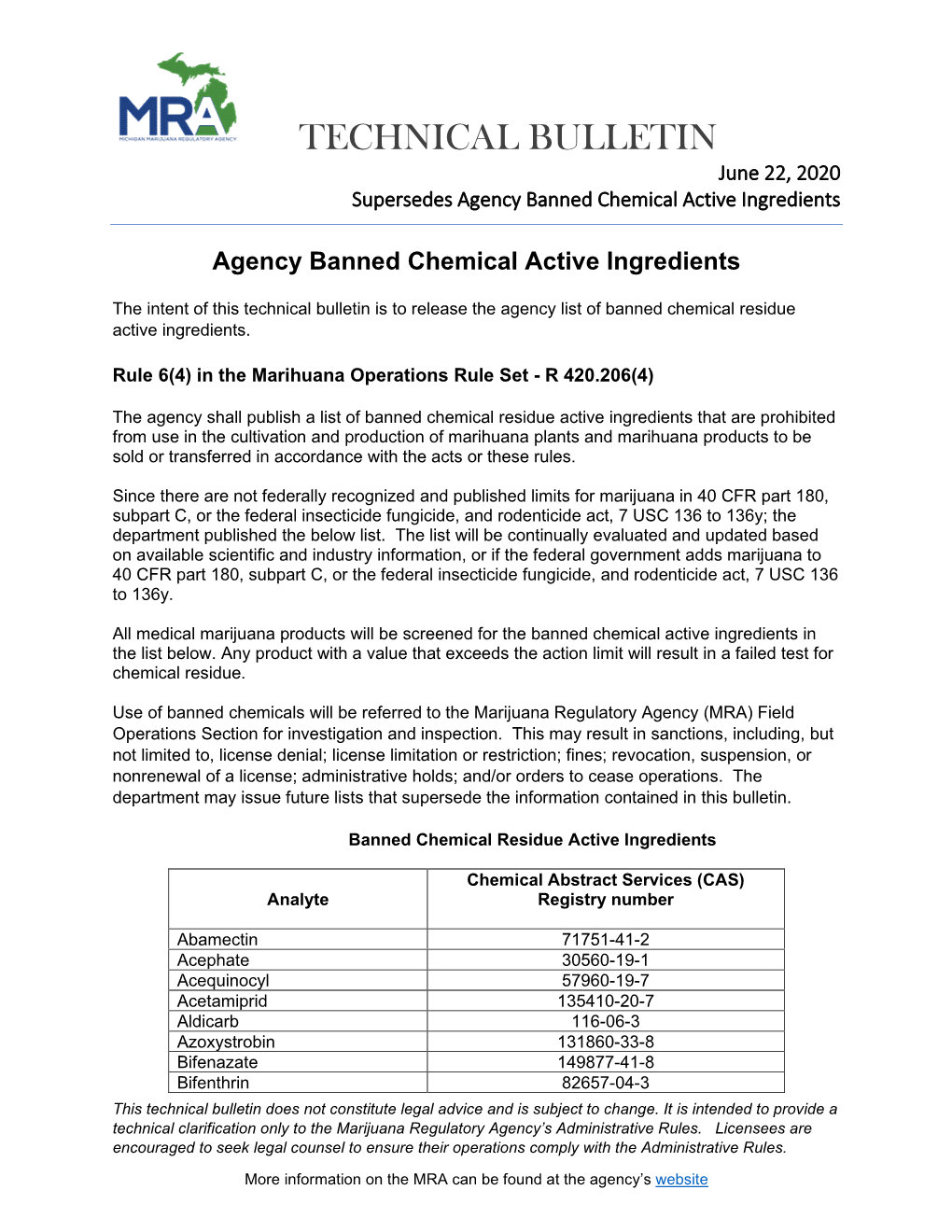 Marihuana Operations Rule Set - R 420.206(4)