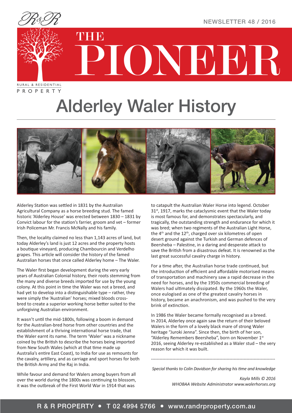 Alderley Waler History