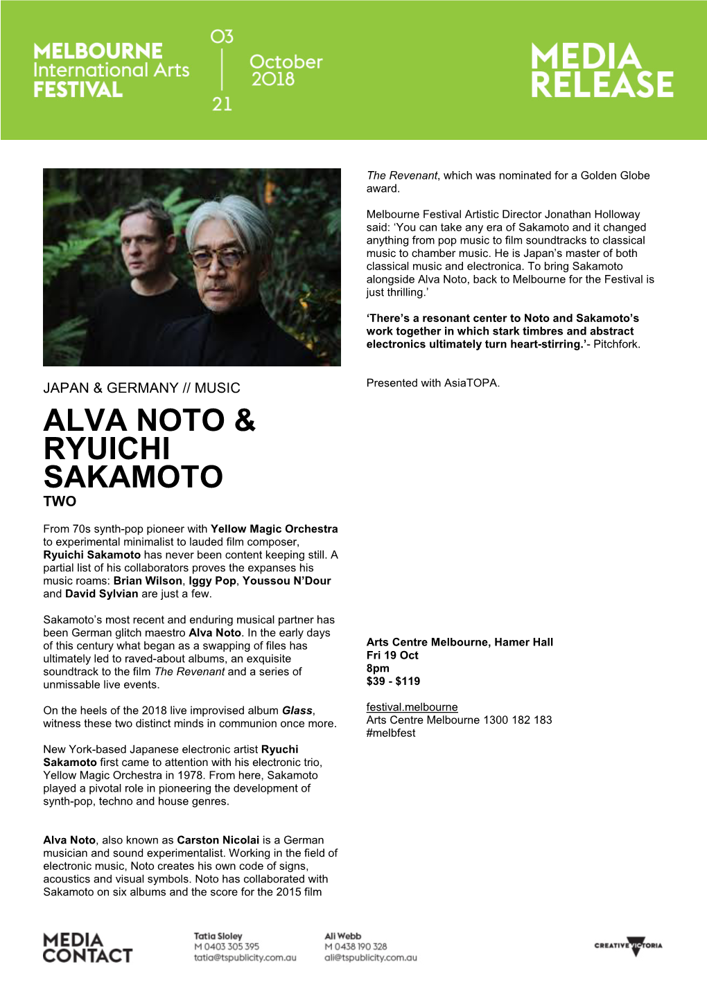 Alva Noto & Ryuichi Sakamoto