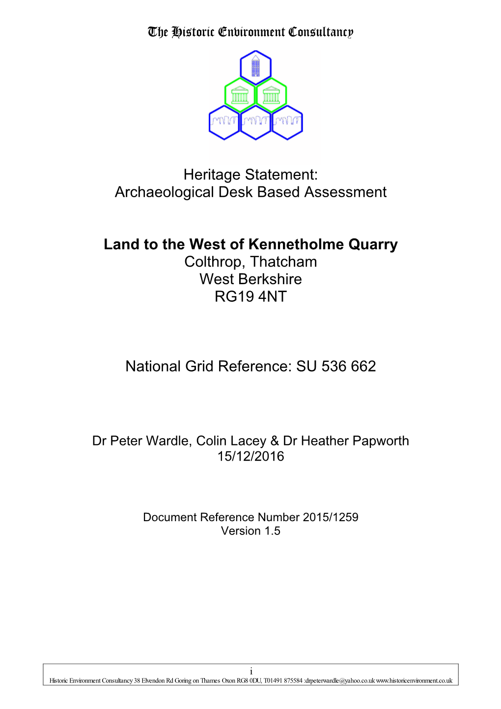 DBA (Desk Based Assessment)