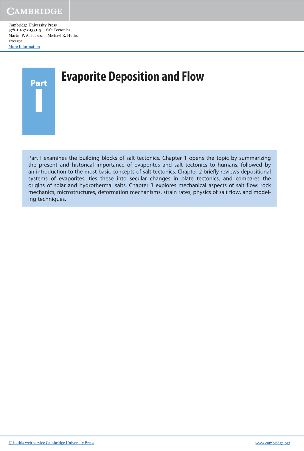 Evaporite Deposition and Flow I