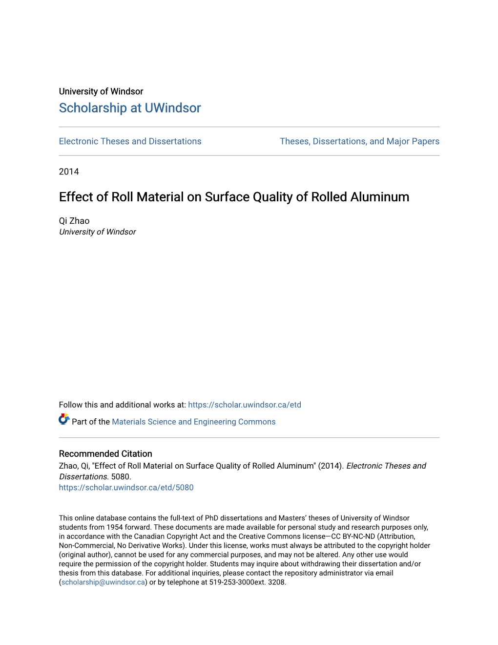 Effect of Roll Material on Surface Quality of Rolled Aluminum