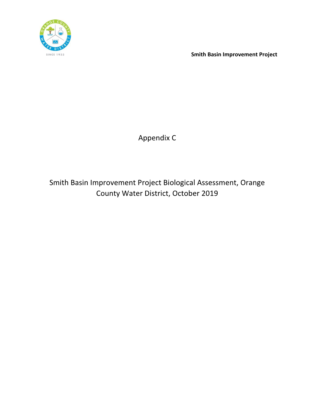 Appendix C Smith Basin Improvement Project Biological Assessment