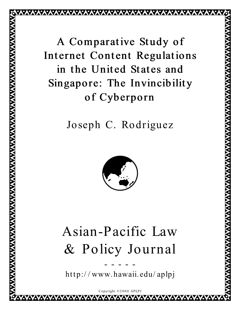 Asian-Pacific Law & Policy Journal