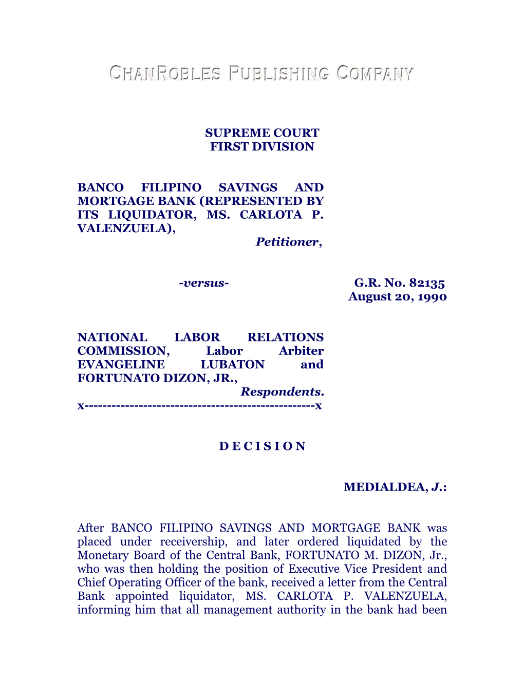 Banco Filipino Savings and Mortgage Bank, Vs. NLRC