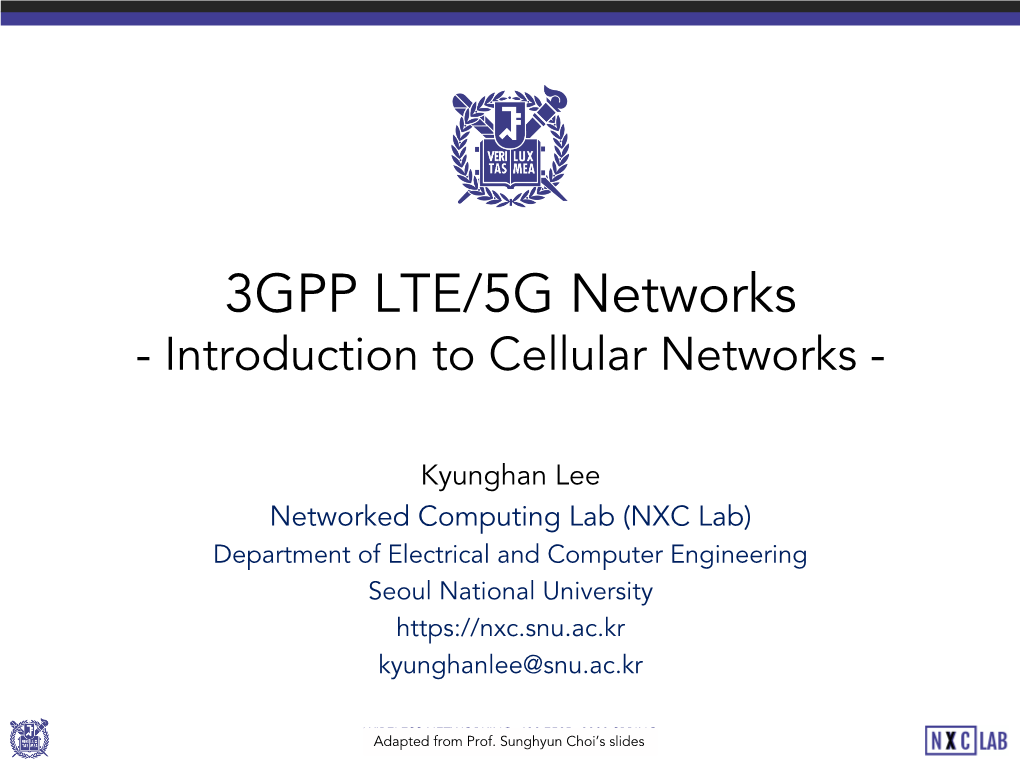 3GPP LTE/5G Networks - Introduction to Cellular Networks