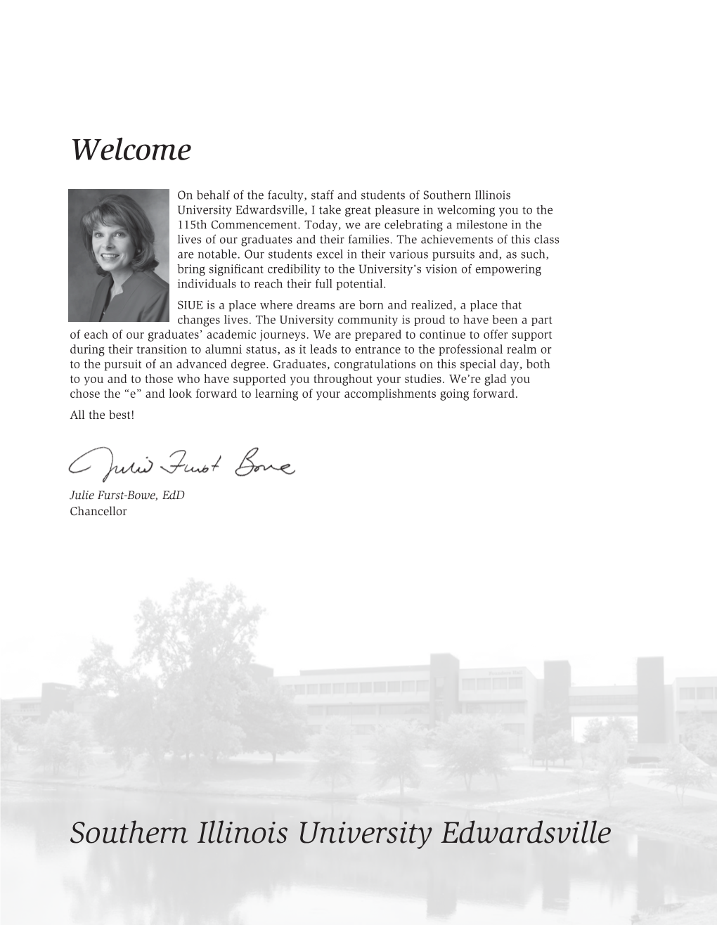 Southern Illinois University Edwardsville Welcome