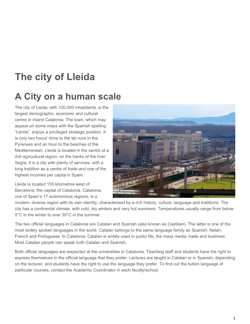 The City of Lleida