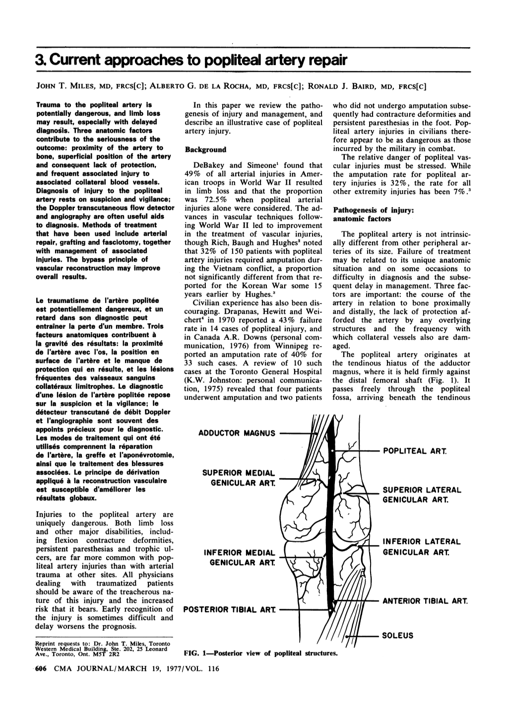 A Current Approaches to Popliteal Artery Repair