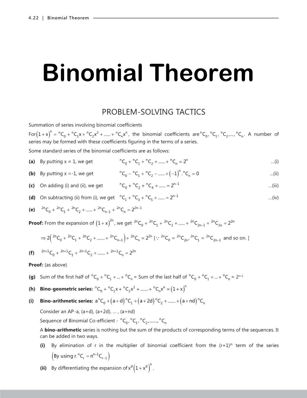 Binomial Theorem