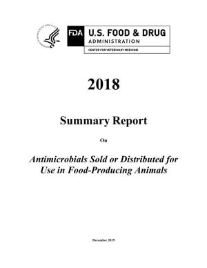 Antimicrobials Sold Or Distributed for Use in Food-Producing Animals