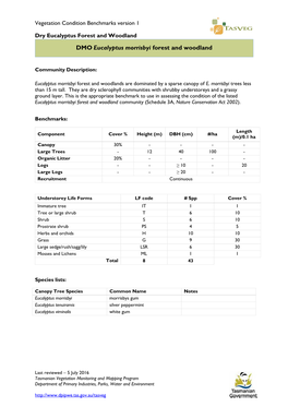 DMO Eucalyptus Morrisbyi Forest and Woodland
