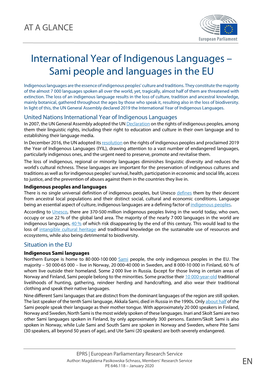 International Year of Indigenous Languages – Sami People and Languages in the EU