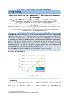 Simulation and Characterization of PIN Photodiode for Photonic