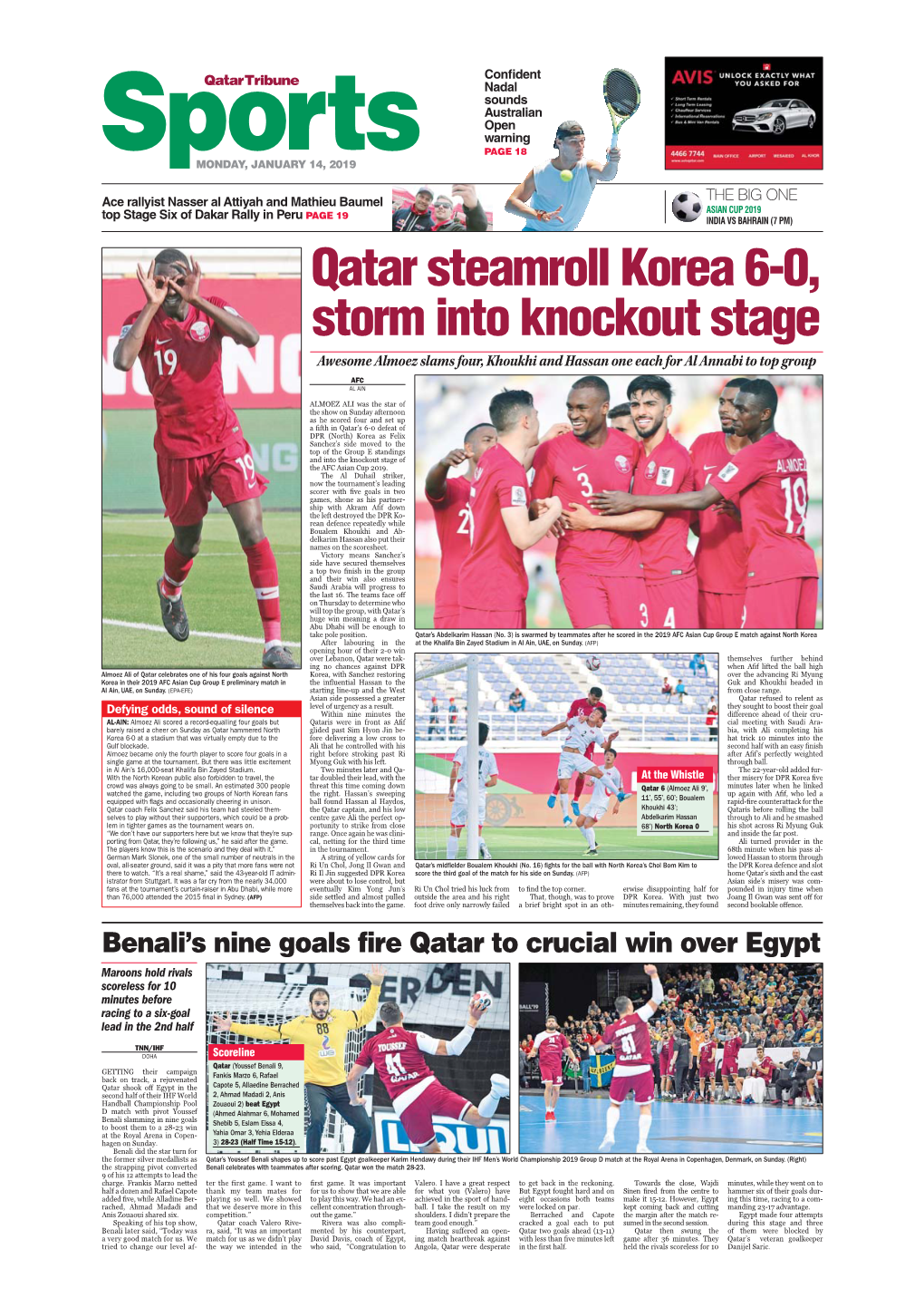 Qatar Steamroll Korea 6-0, Storm Into Knockout Stage Awesome Almoez Slams Four, Khoukhi and Hassan One Each for Al Annabi to Top Group AFC AL AIN