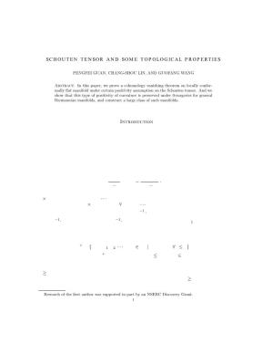 Schouten Tensor and Some Topological Properties