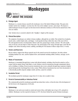 Monkeypox Section 1: ABOUT the DISEASE