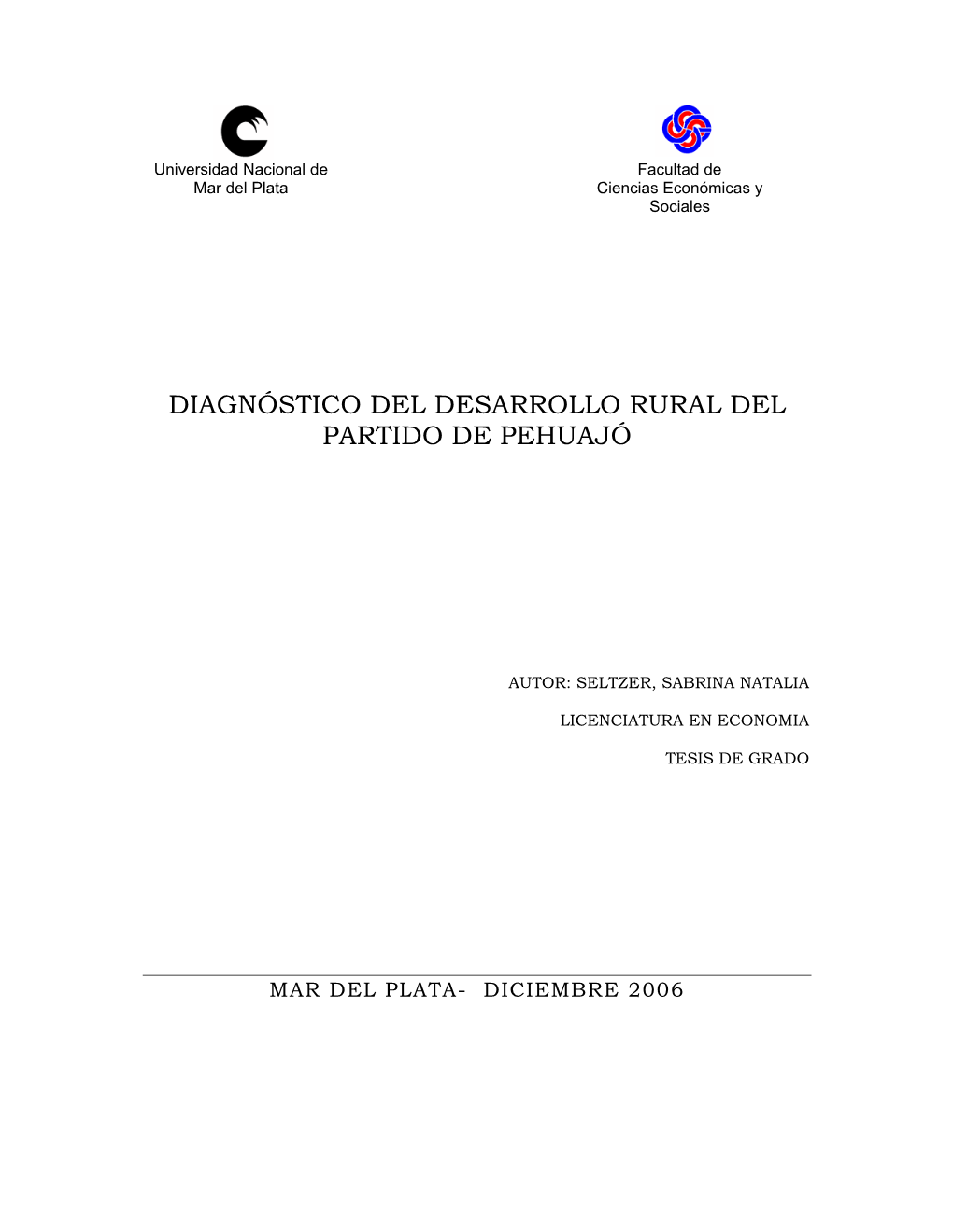 Diagnóstico Del Desarrollo Rural Del Partido De Pehuajó