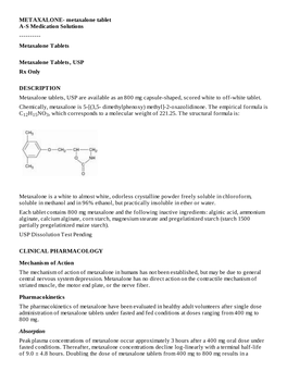 Metaxalone Tablets