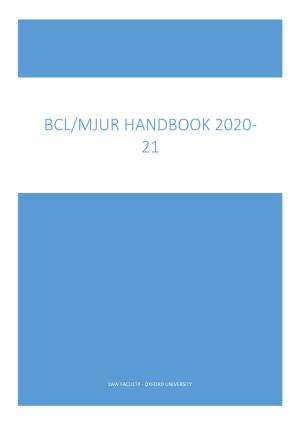 BCL/Mjur Handbook 2020-21