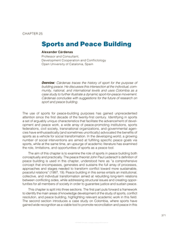 Sports and Peace Building