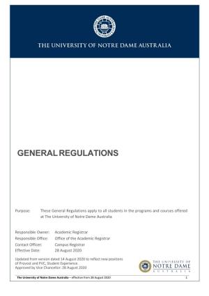 General Regulations