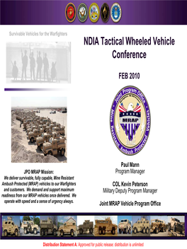 NDIA Tactical Wheeled Vehicle Conference