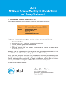 2014 Notice of Annual Meeting of Stockholders and Proxy Statement