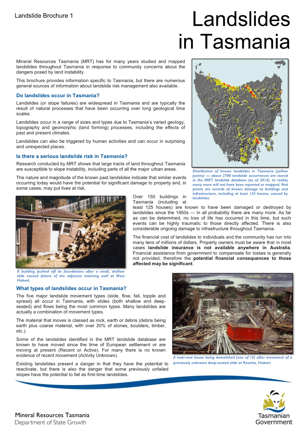 Landslides in Tasmania