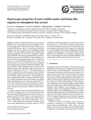 Articles Plays Relative Humidity (RH), and Hygroscopic Growth Factors at an Important Role in Numerous Atmospheric Processes Such As 90% RH Ranged from 1.08 to 1.17