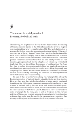 The Nation in Social Practice I Economy, Football and Istria
