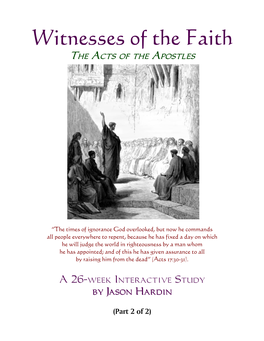 Witnesses of the Faith the Acts of the Apostles