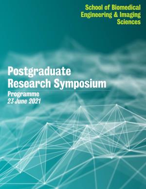 Postgraduate Research Symposium Programme 23 June 2021