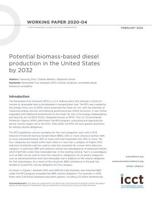 Potential Biomass-Based Diesel Production in the United States by 2032