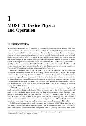 MOSFET Device Physics and Operation