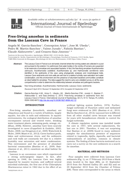 Free-Living Amoebae in Sediments from the Lascaux Cave in France Angela M