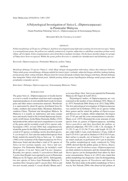 A Palynological Investigation of Vatica L. (Dipterocarpaceae) in Peninsular Malaysia (Suatu Penelitian Palinologi Vatica L