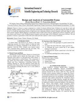 Design and Analysis of Automobile Frame 1 2 DANDU PRASAD BABU , V
