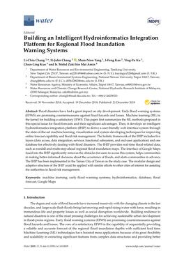 Building an Intelligent Hydroinformatics Integration Platform for Regional Flood Inundation Warning Systems