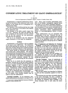 Conservative Treatment Ofgiant Omphalocele*