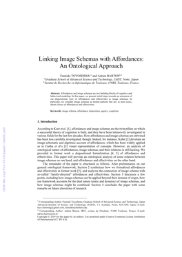 Linking Image Schemas with Affordances: an Ontological Approach