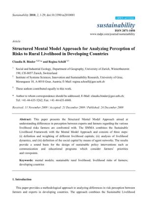 Structured Mental Model Approach for Analyzing Perception of Risks to Rural Livelihood in Developing Countries